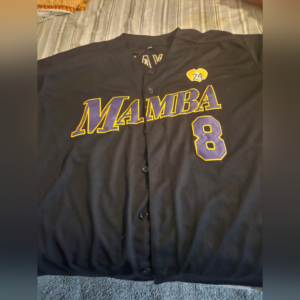 Black Mamba Jersey with Purple and Yellow Accents